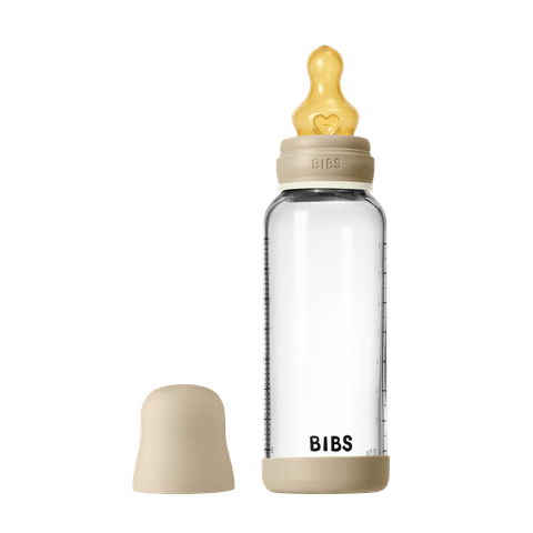 Bibs Glass Bottle Complete Set 240ml Silicone Glow Vanilla