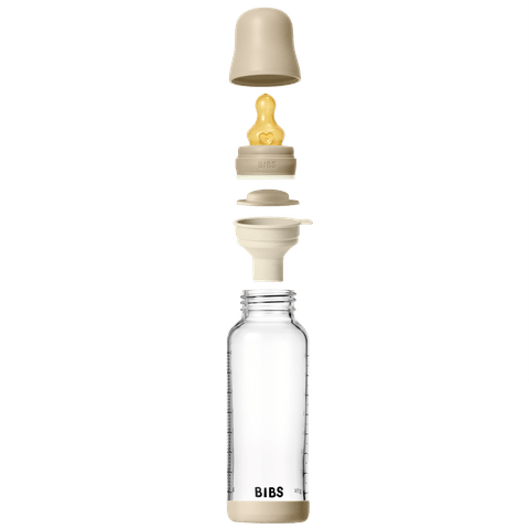 Bibs Glass Bottle Complete Set 240ml Silicone Glow Vanilla