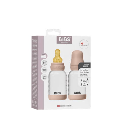 Bibs Glass Bottle Complete Set 2pk 120ml Blush + Latex