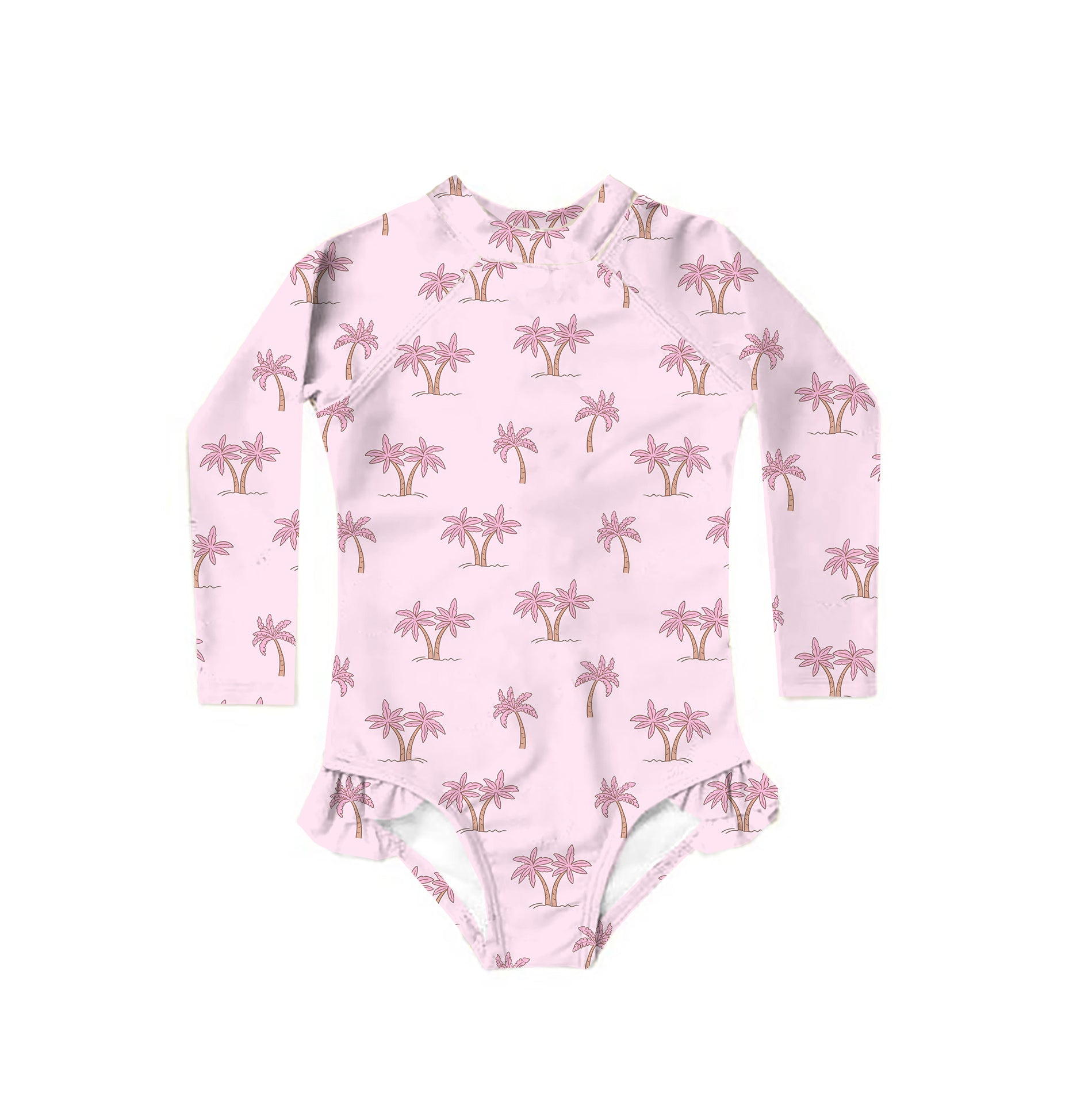 Confettti Kidz Swim Zippy Long Sleeve - Pink Palms