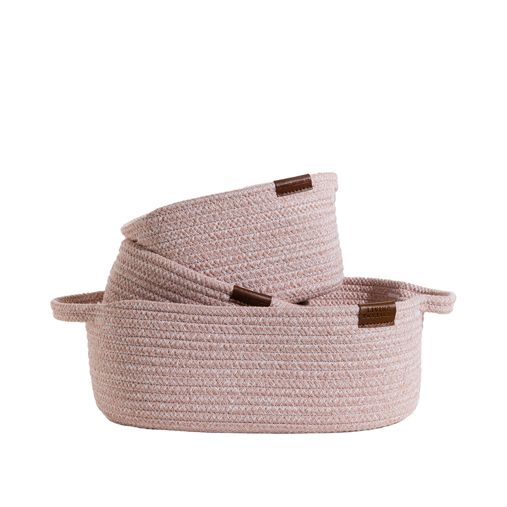 Living Textiles 3 pc Cotton Rope Storage Set