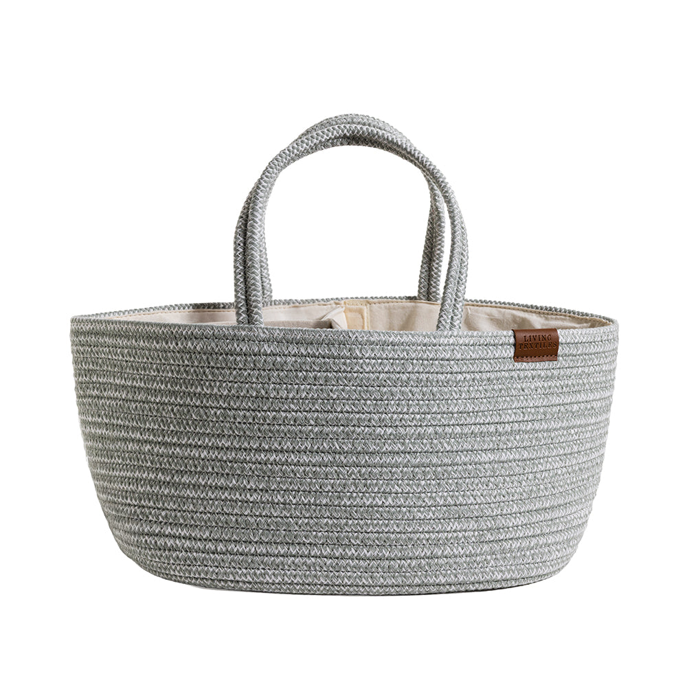 Living Textiles Cotton Rope Storage Caddy with Liner - Sage