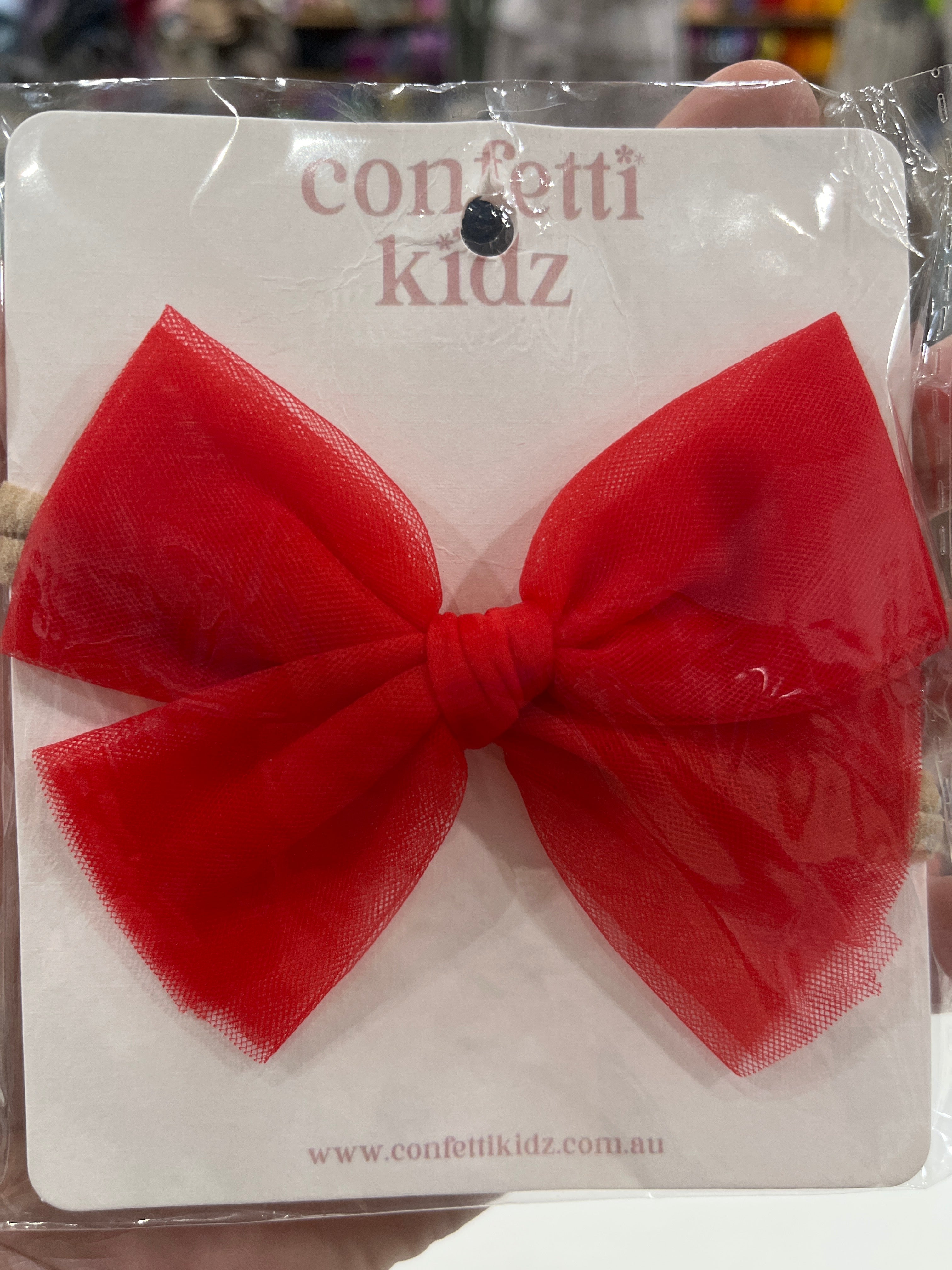 Confetti Kidz Red Tulle Bow - Headband