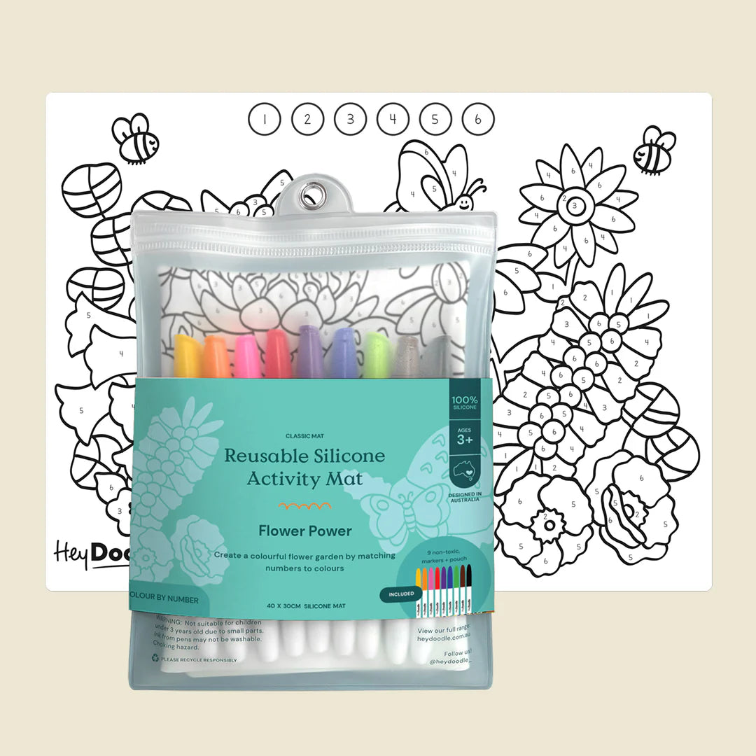 Hey Doodle Flower Power Classic Colouring Doodle Mat