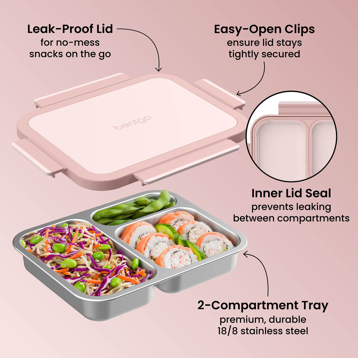 Bentgo Stainless Steel Lunchbox Dusty Rose