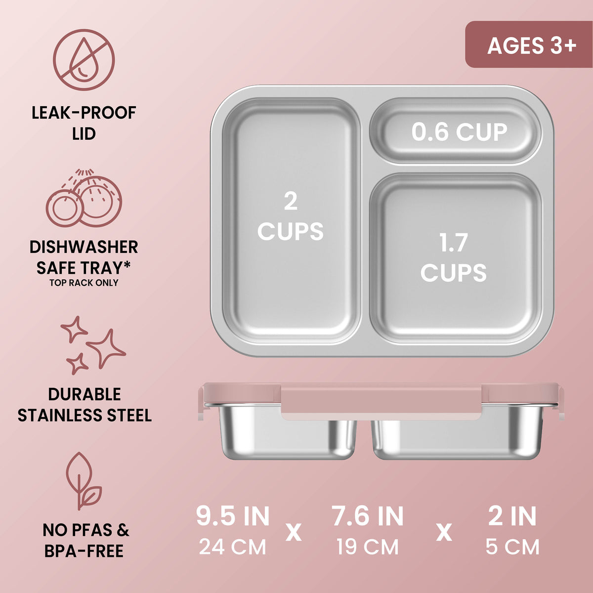 Bentgo Stainless Steel Lunchbox Dusty Rose