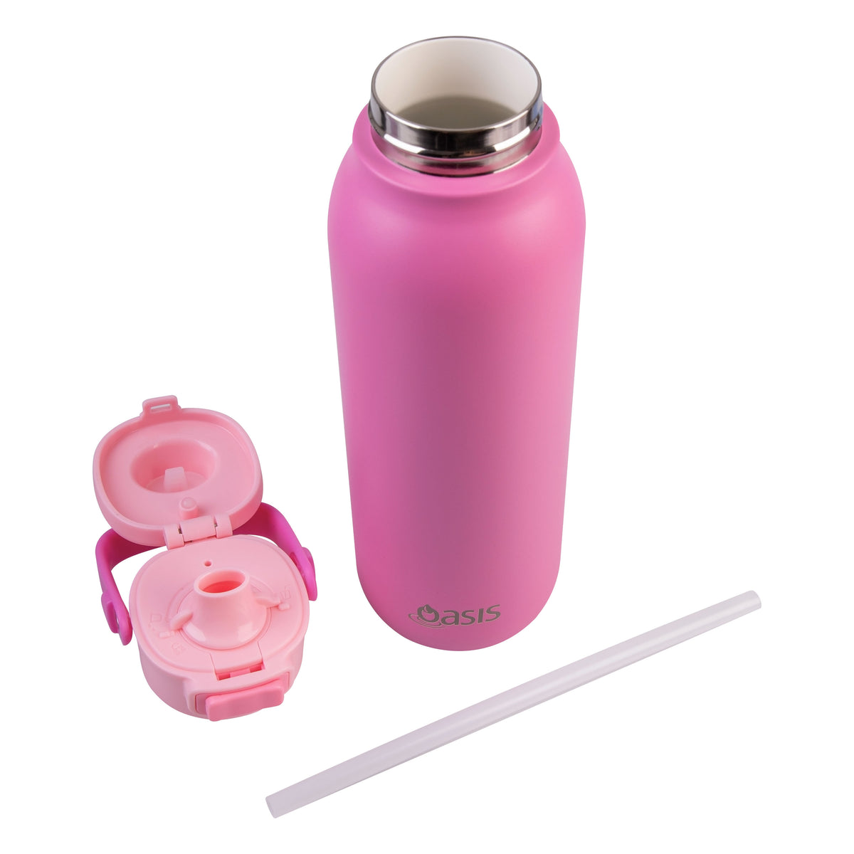 Oasis Stainless Steel Insulated Verso Dual Spout Drink Bottle Berry Blast