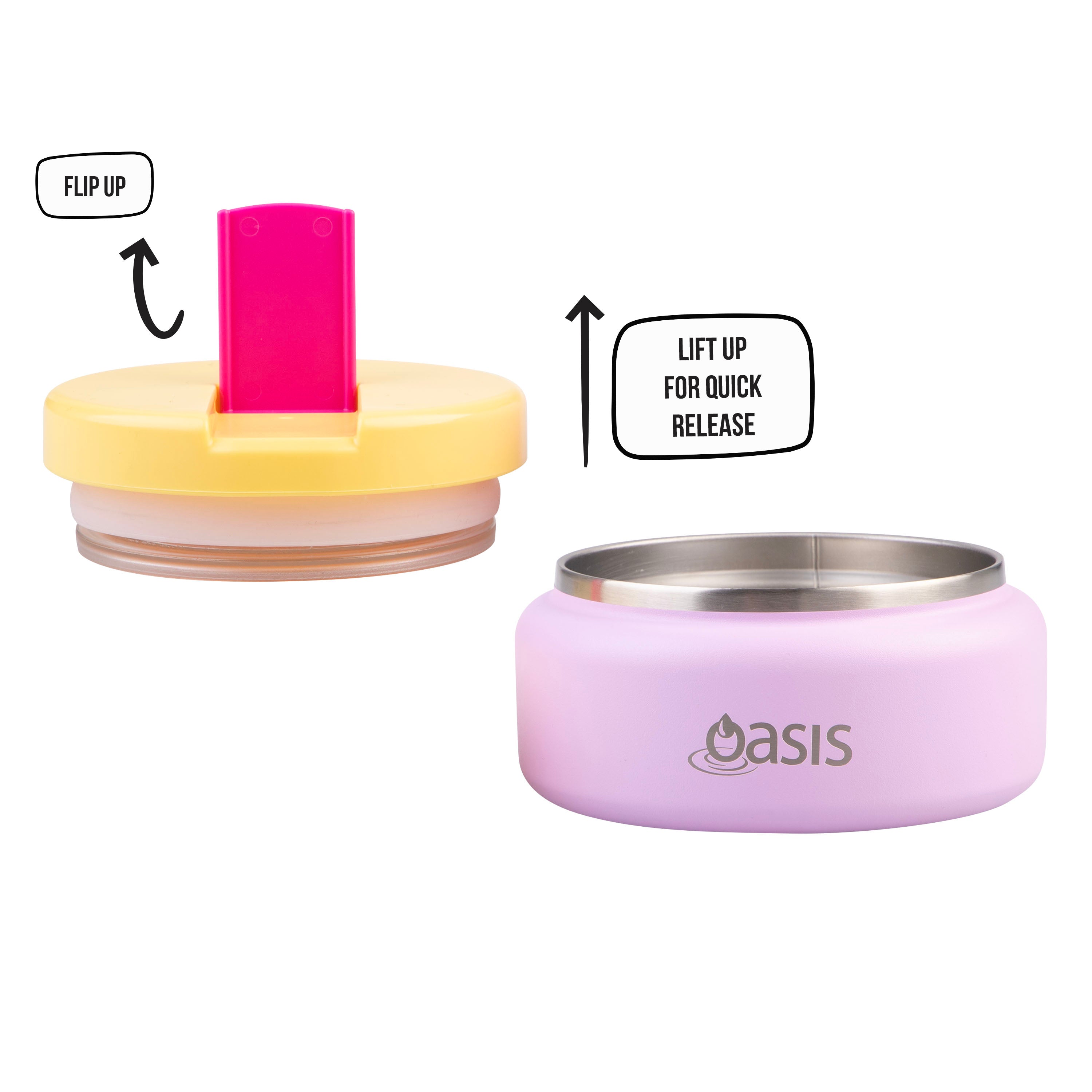 Oasis Stainless Steel Double Wall Insulated Food Flask with Quick Release Lid 230ml