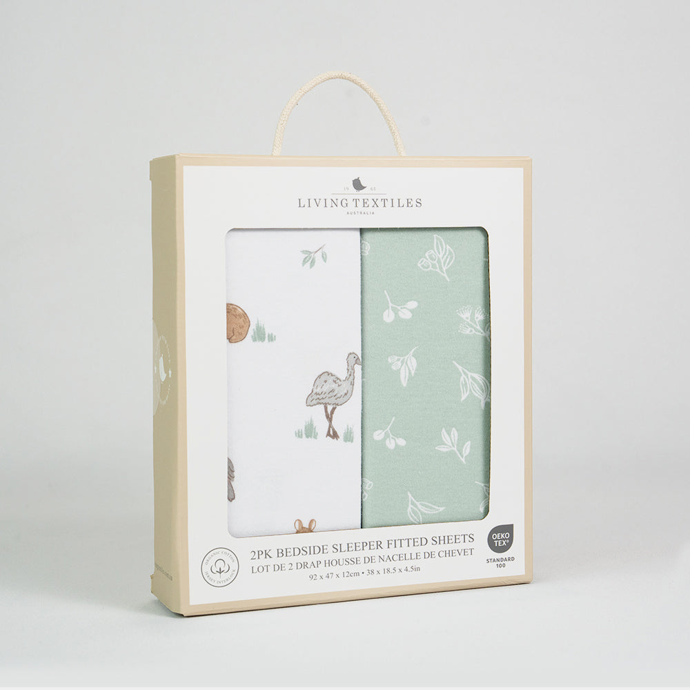 Living Textiles 2pk Bedside Sleeper Fitted Sheet - Australiana