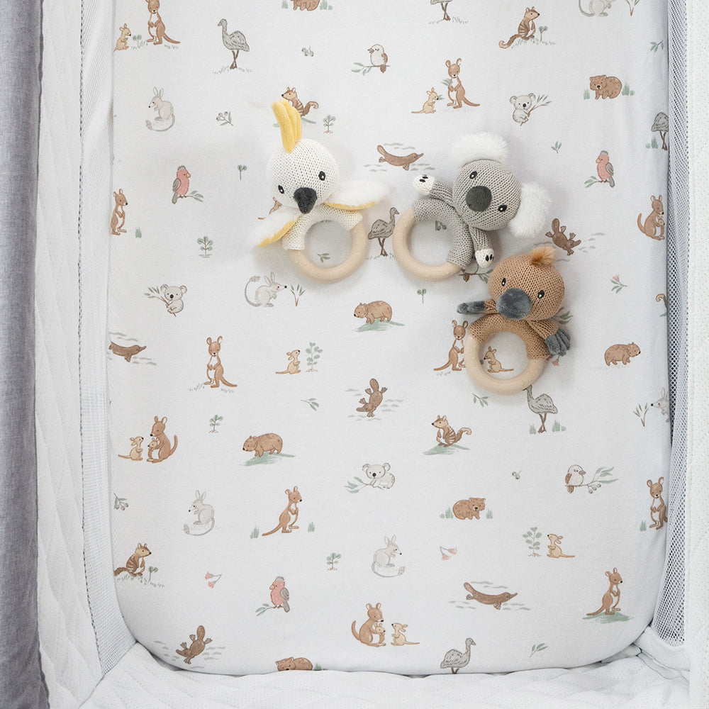 Living Textiles 2pk Bedside Sleeper Fitted Sheet - Australiana