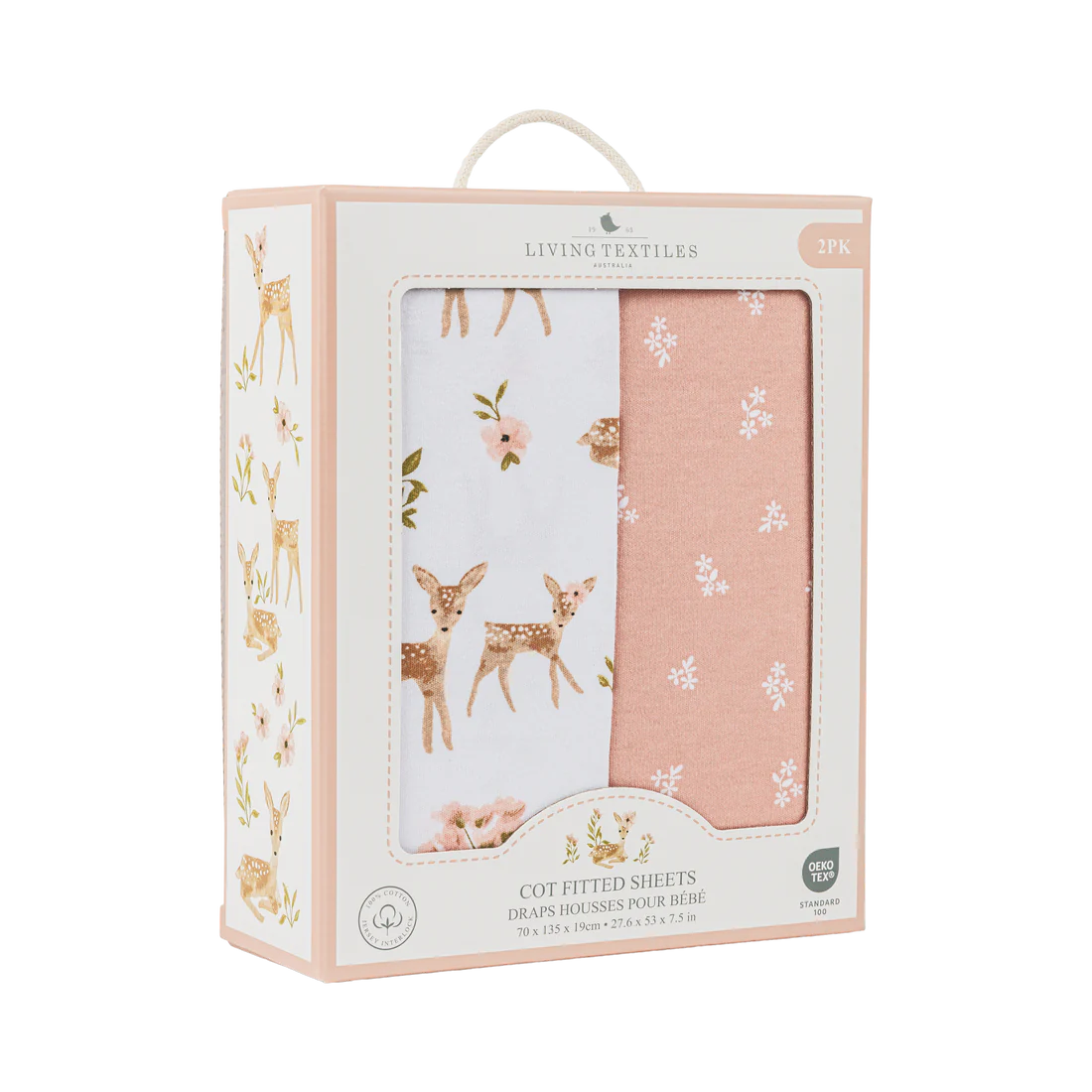 Living Textiles 2 pk Cot Fitted Sheets - Sophia's Garden