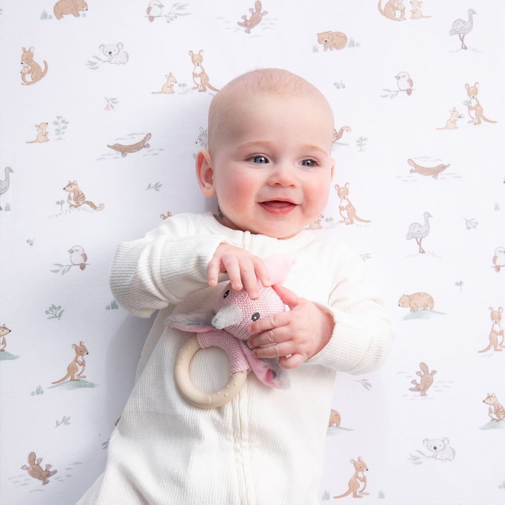 Living Textiles 2 Pk Cot Fitted Sheets - Australiana