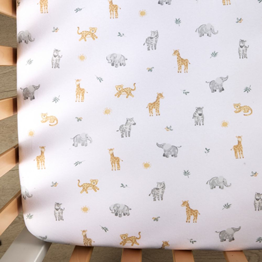 Living Textiles 2pk Organic Cot Fitted Sheet Roam and Roar
