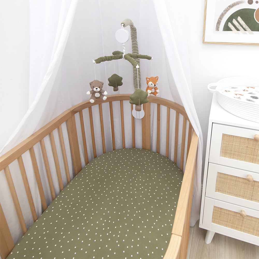 Living Textiles 2pk Oval Cot Fitted Sheets - Forest Retreat