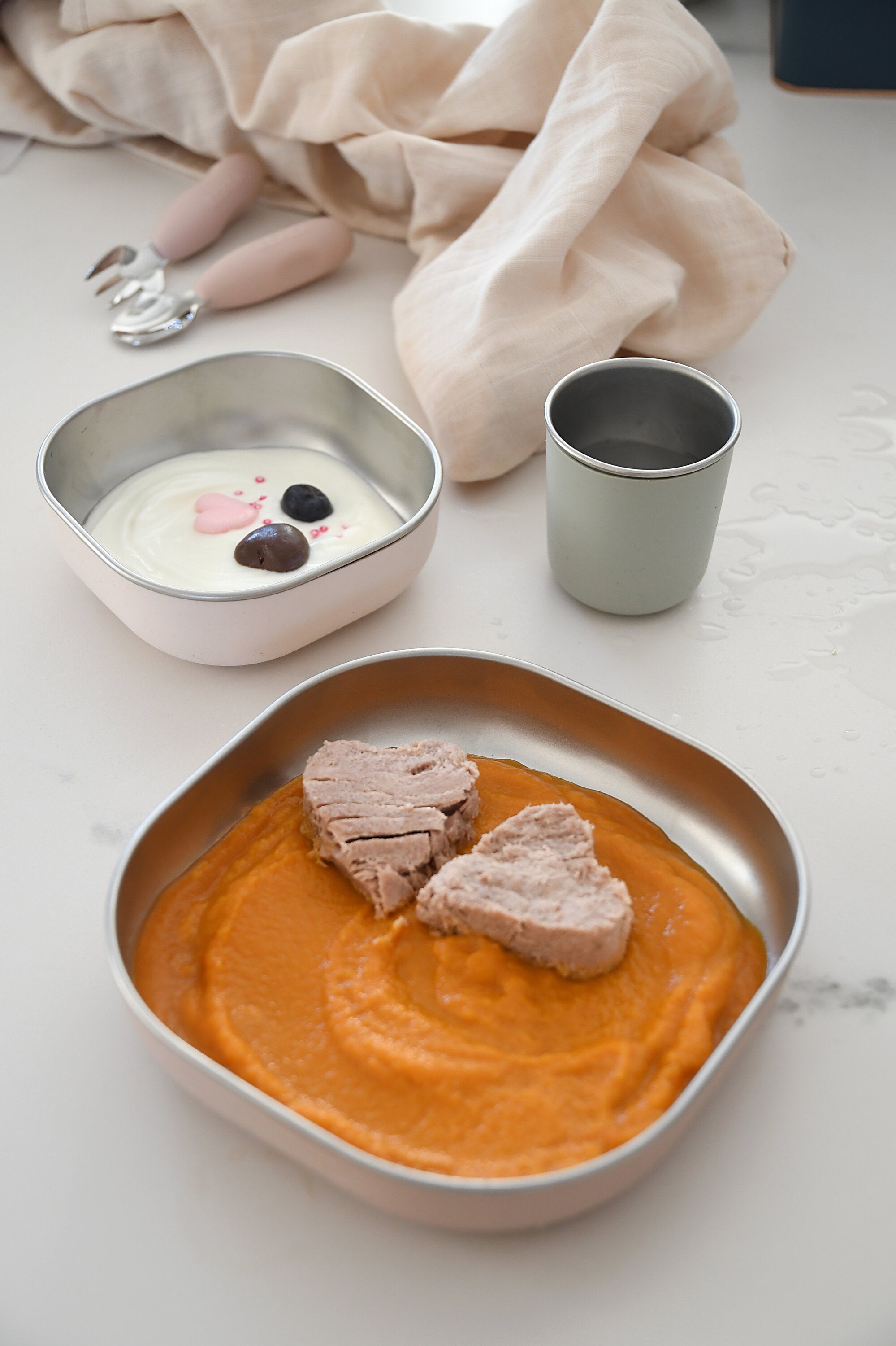 Beaba Stainless Steel Meal Set Clay