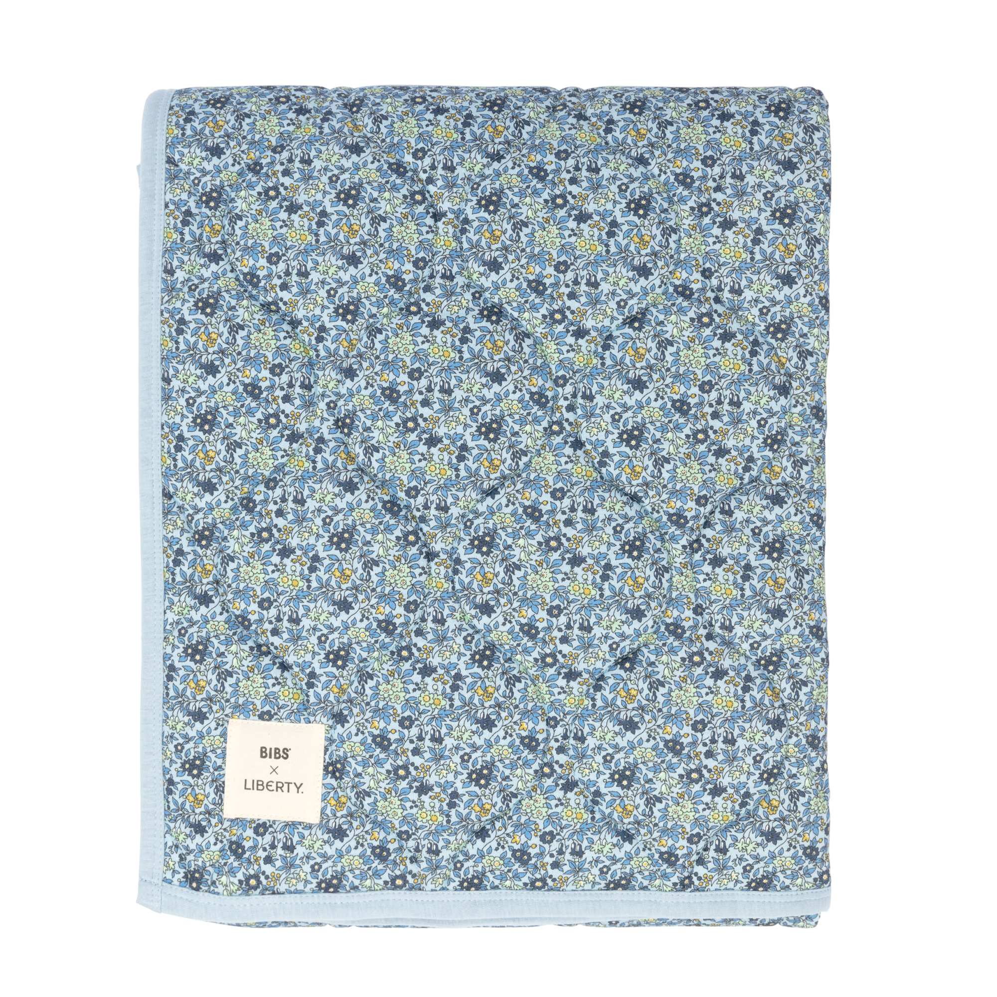 BIBS Liberty Quilted Blanket - Chamomile Lawn/Baby Blue