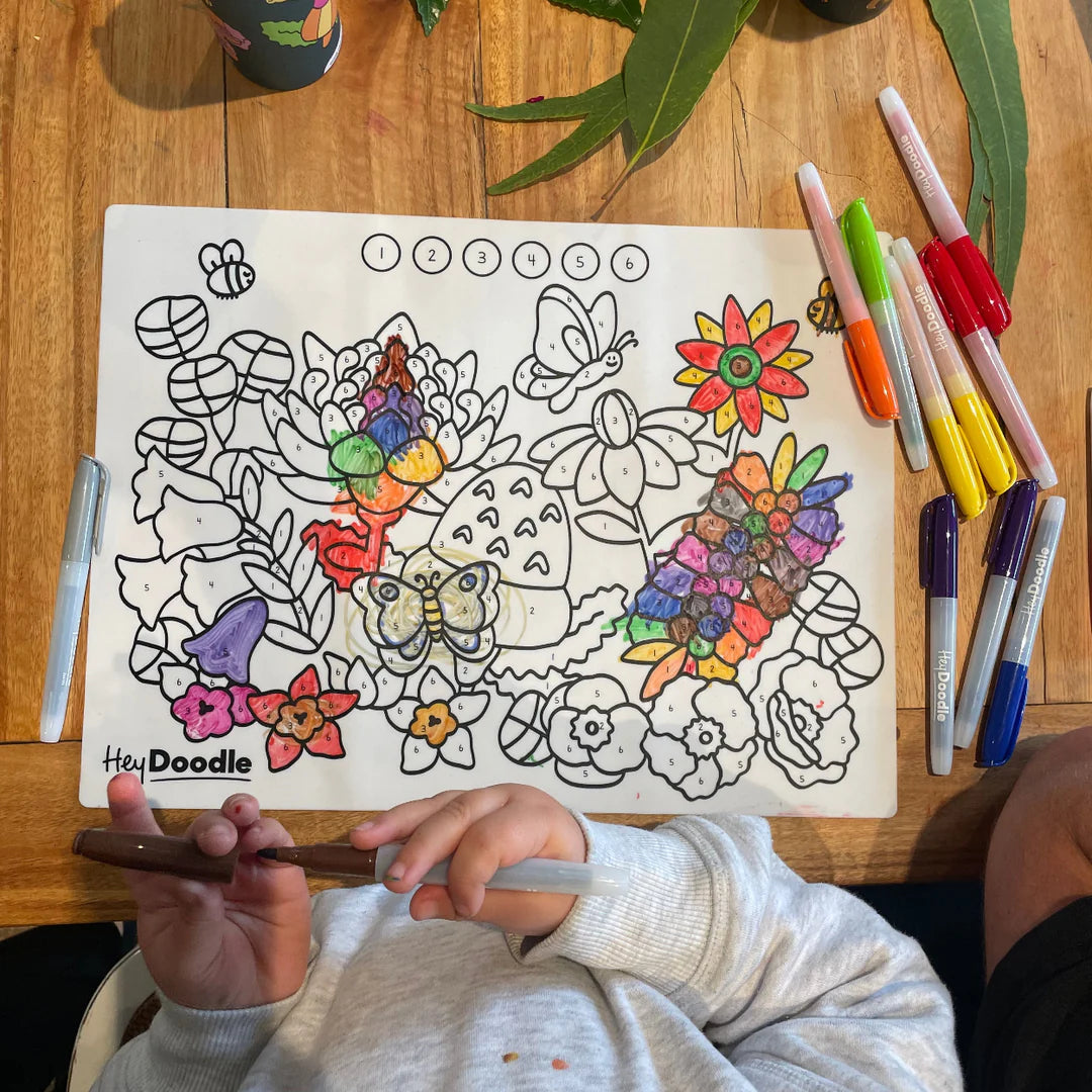 Hey Doodle Flower Power Classic Colouring Doodle Mat