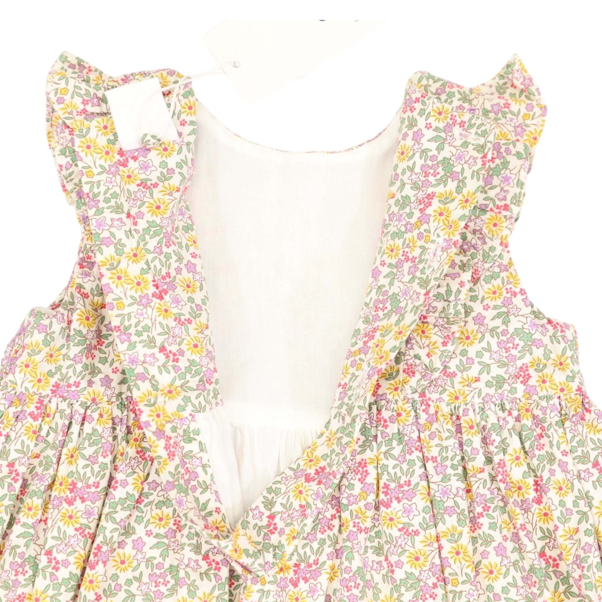 Korango Frill Smocked Dress Yellow Floral
