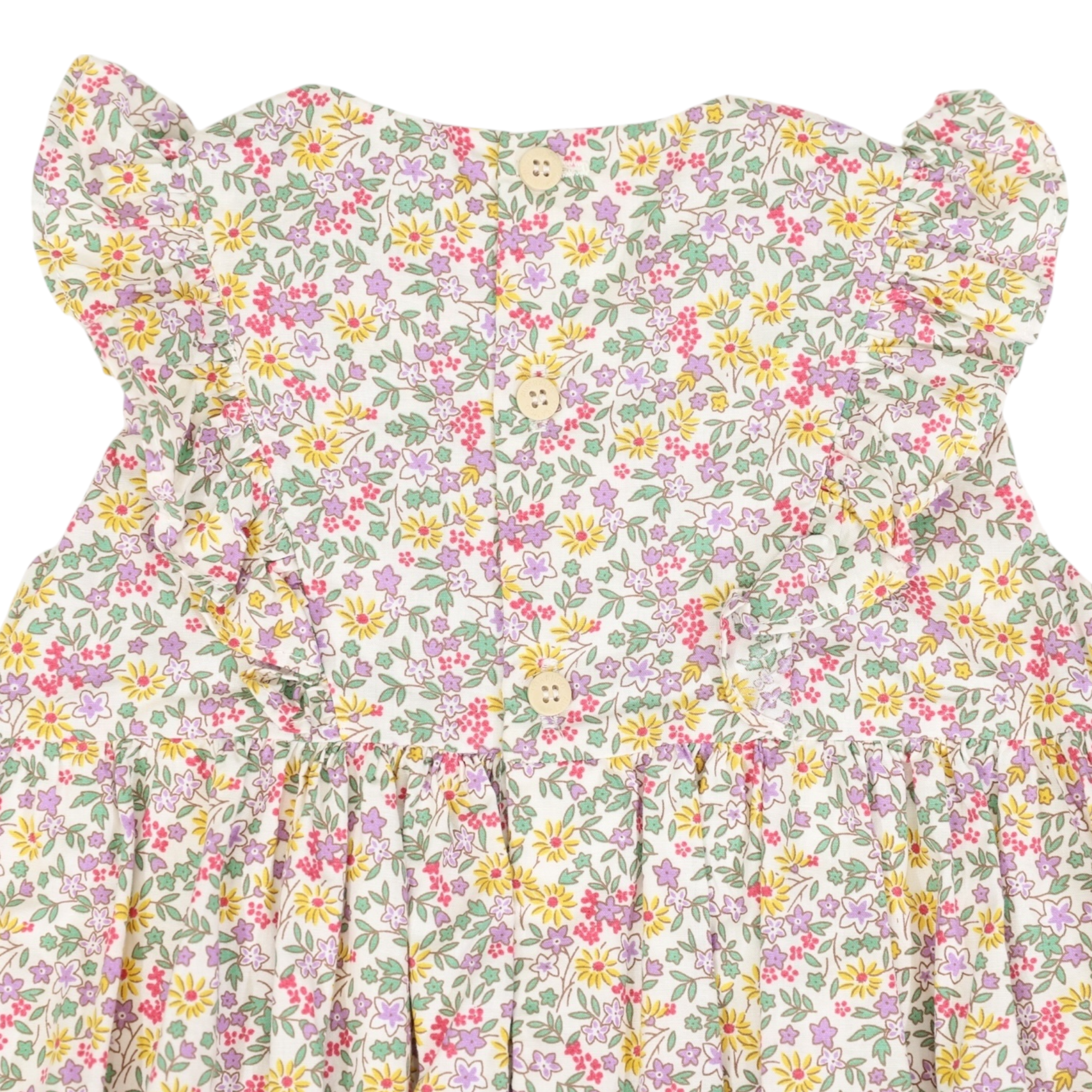 Korango Floral Smocked Sunsuit Yellow Floral