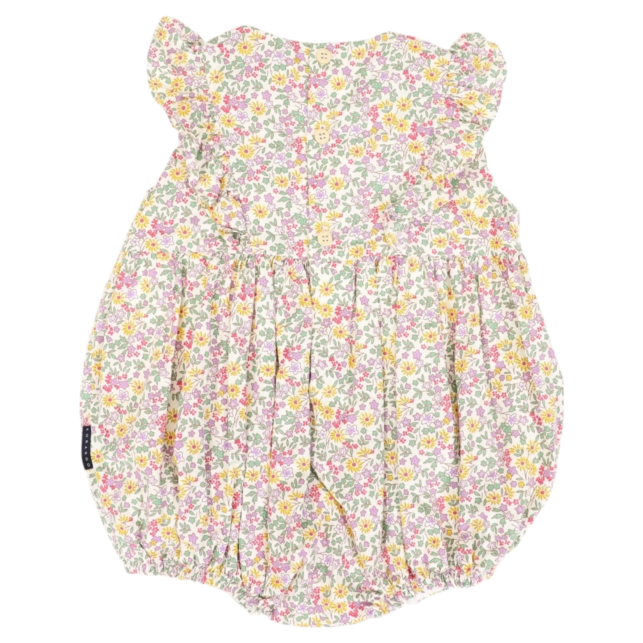 Korango Floral Smocked Sunsuit Yellow Floral