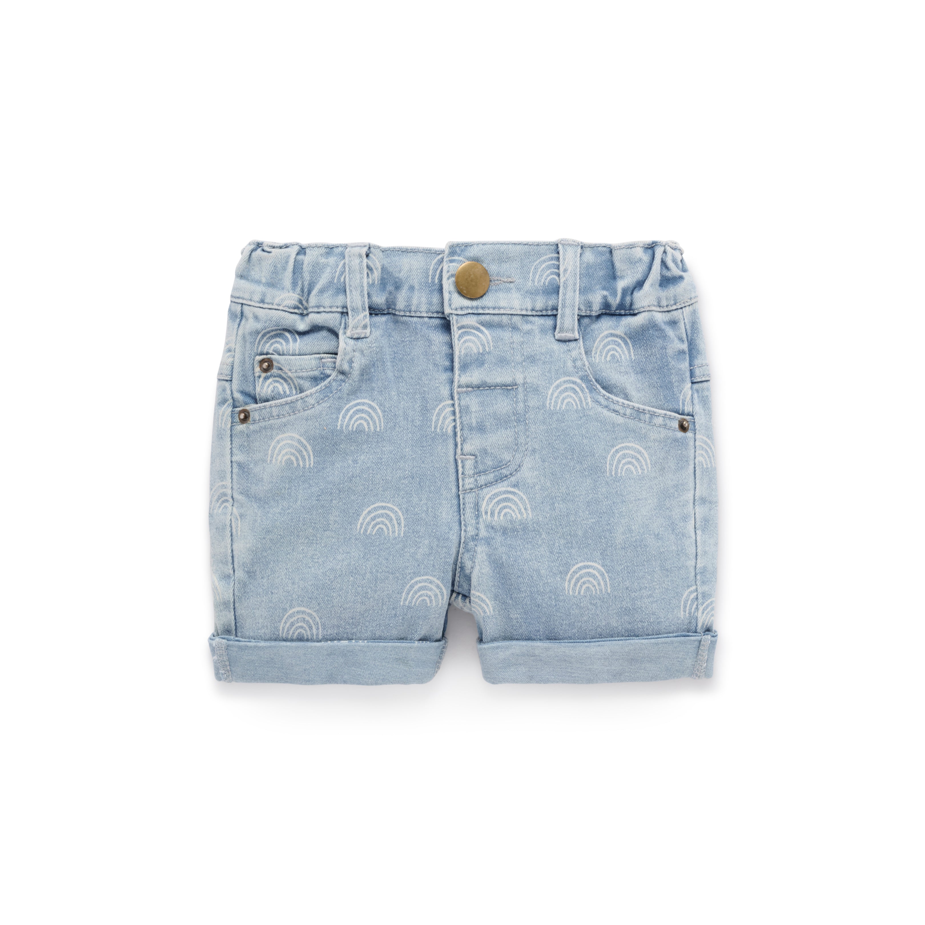 Aster & Oak Light Denim Rainbow Shorts
