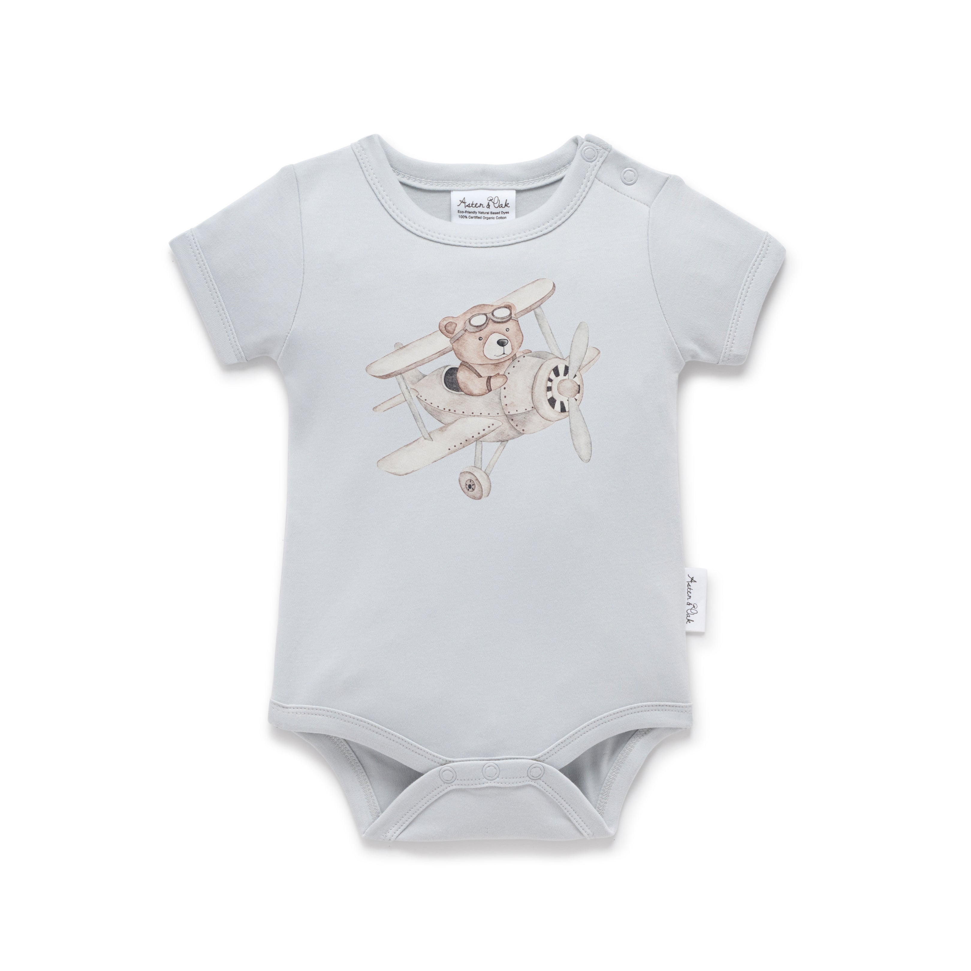 Aster & Oak Flying Oli Bear Print Onesie