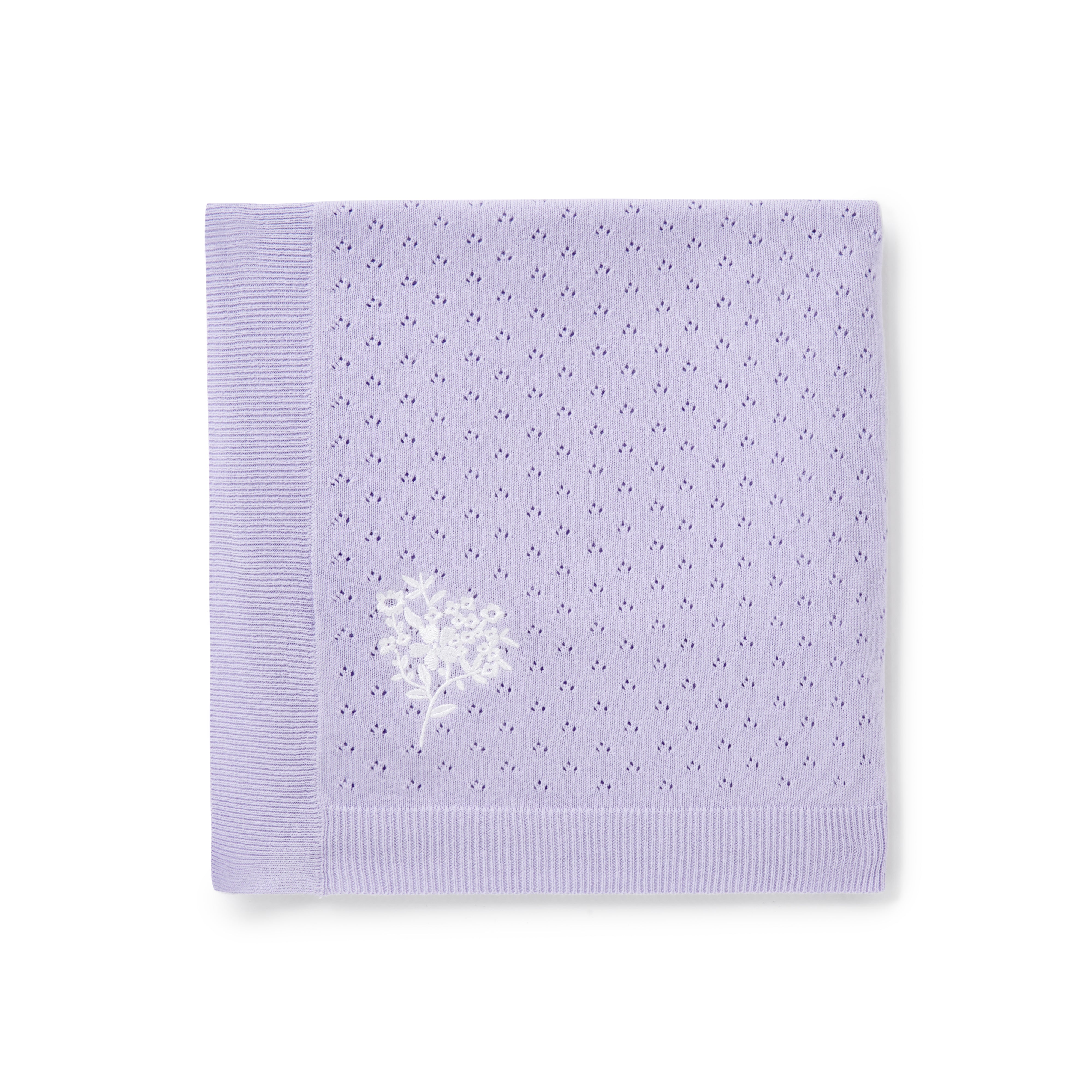 Aster & Oak Lavender Ruffle Knit Blanket