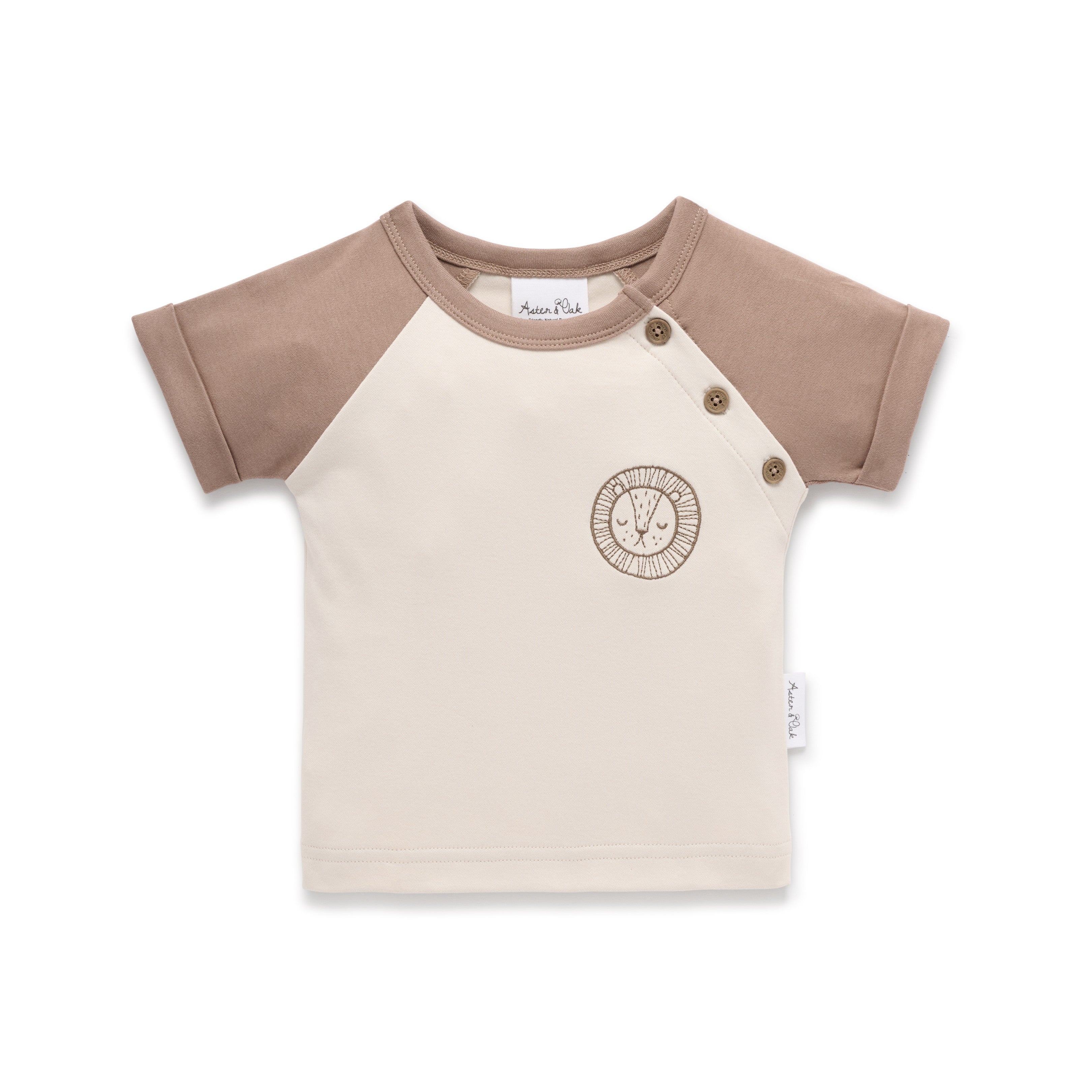 Aster & Oak Lion Embroidered Tee