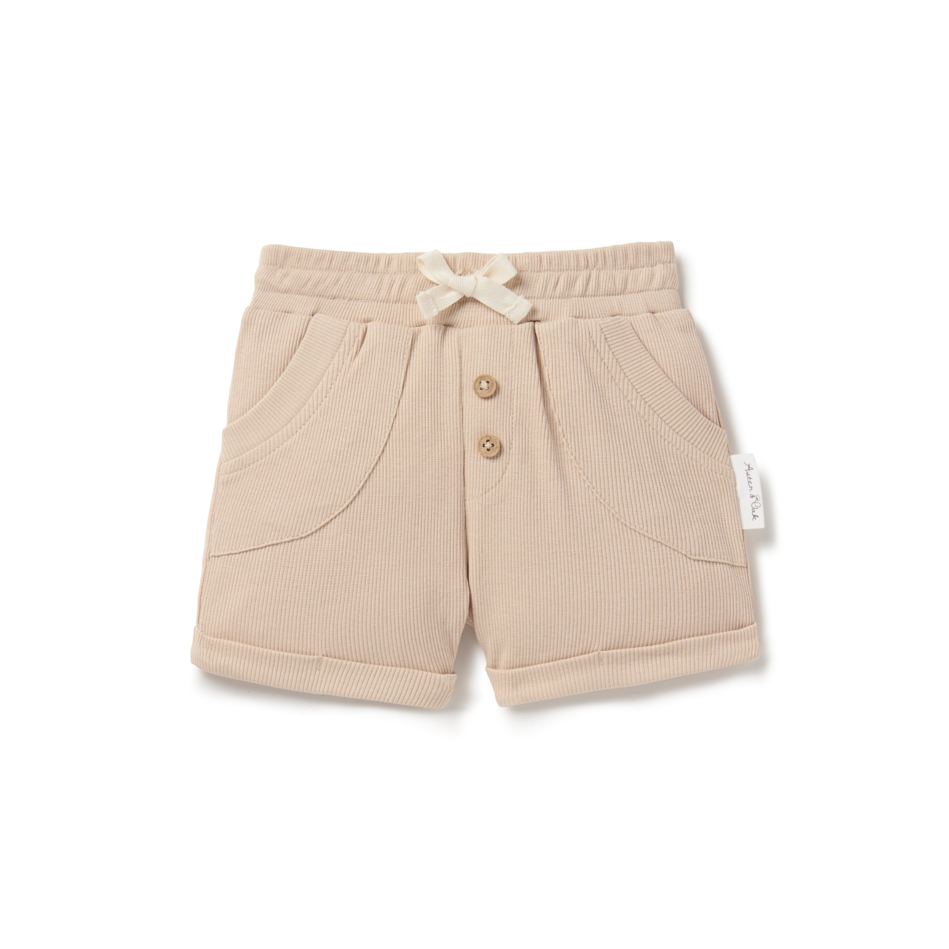 Aster & Oak Taupe Rib Shorts