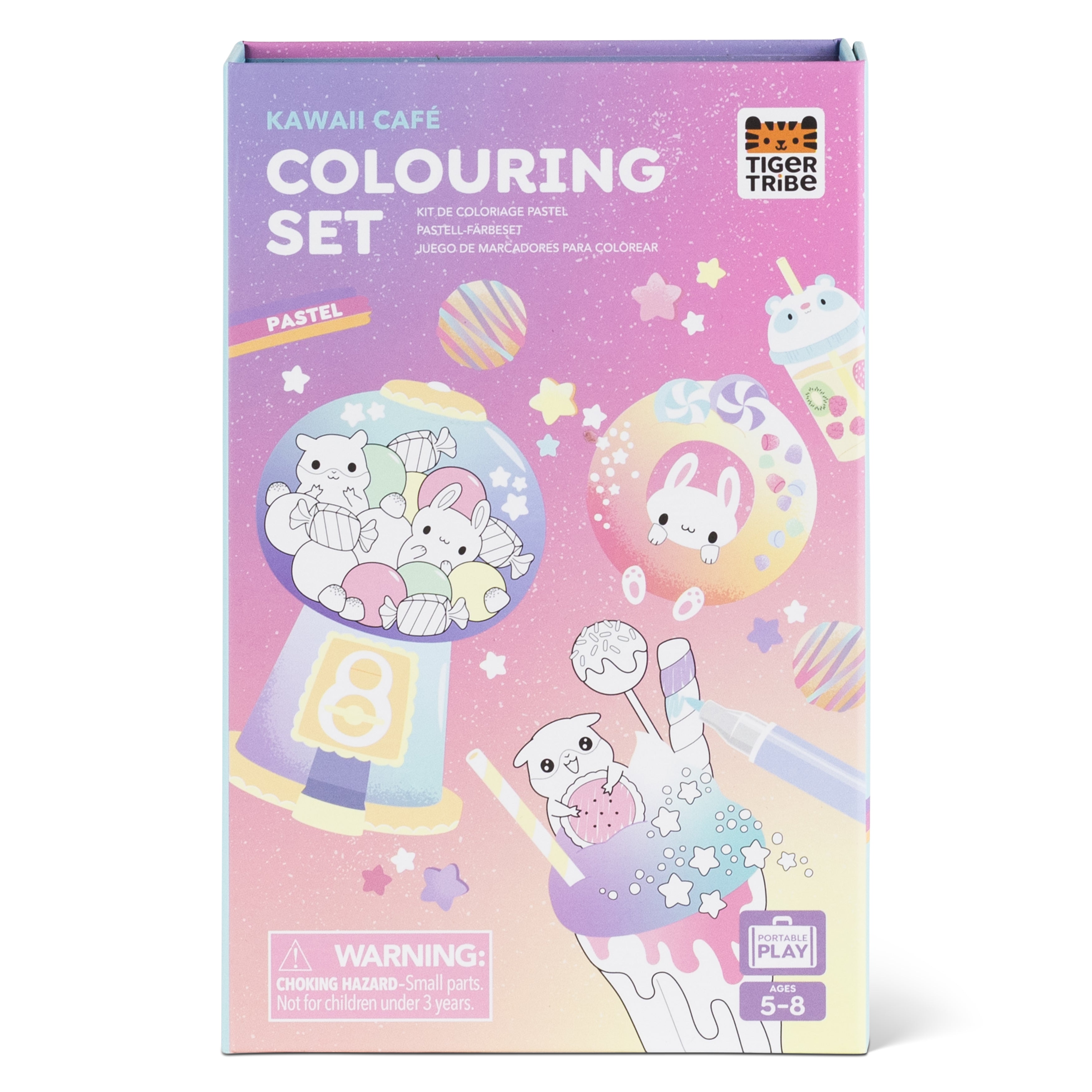Tiger Tribe Pastel Colouring Set - Kawaii Café