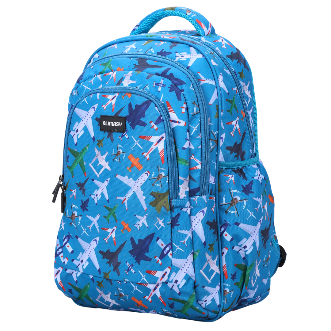 Alimasy Large School Backpack - Planes & Aircraft