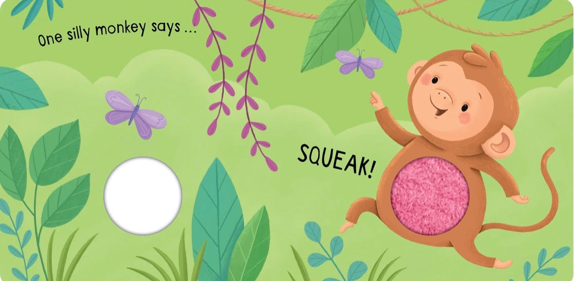 Squeaky Plush Board Book Five Silly Monkeys
