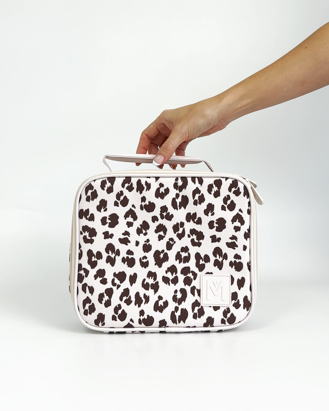 MontiiCo Medium Insulated Lunch Bag Cream Leopard