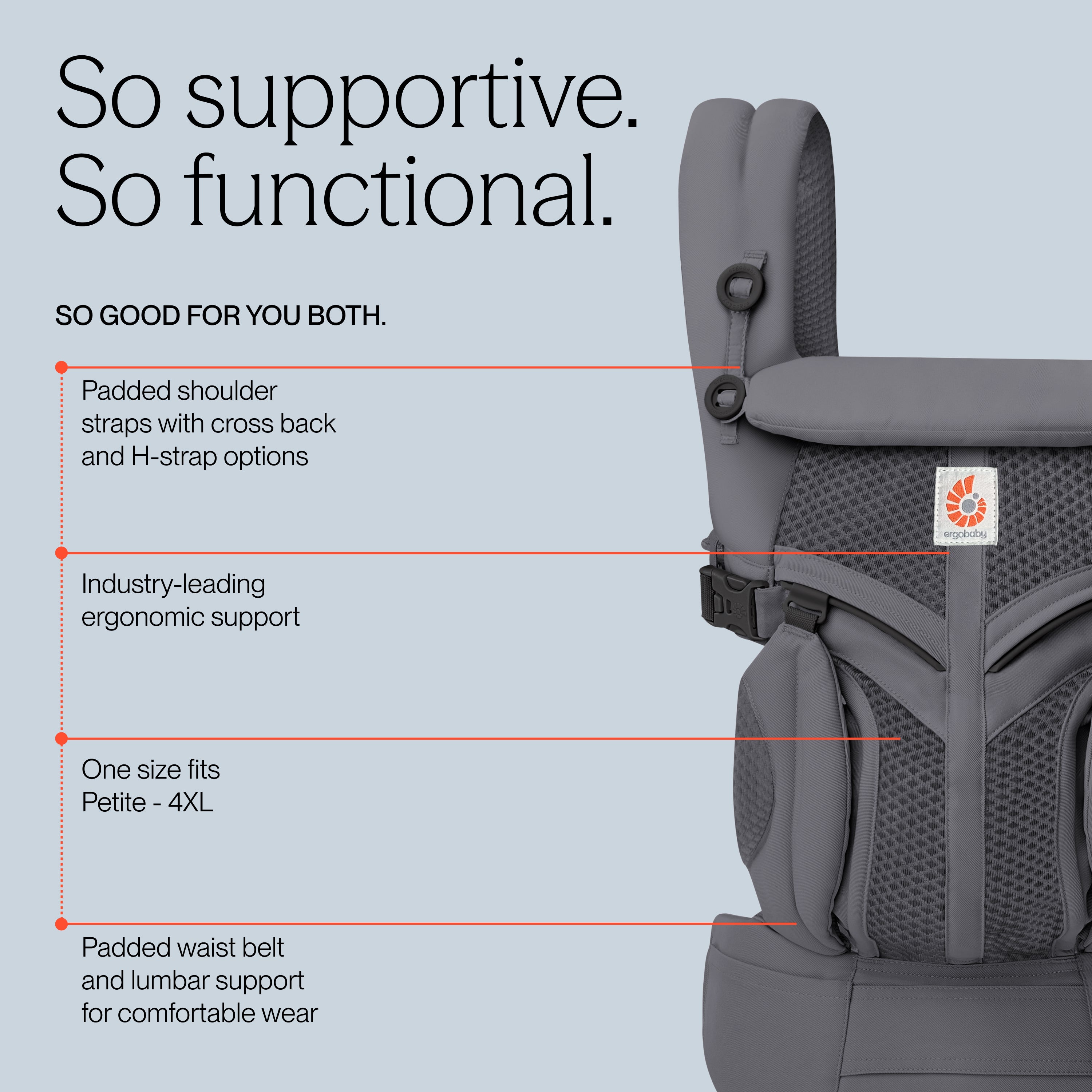 Ergobaby Omni Classic Mesh Carrier Charcoal Grey