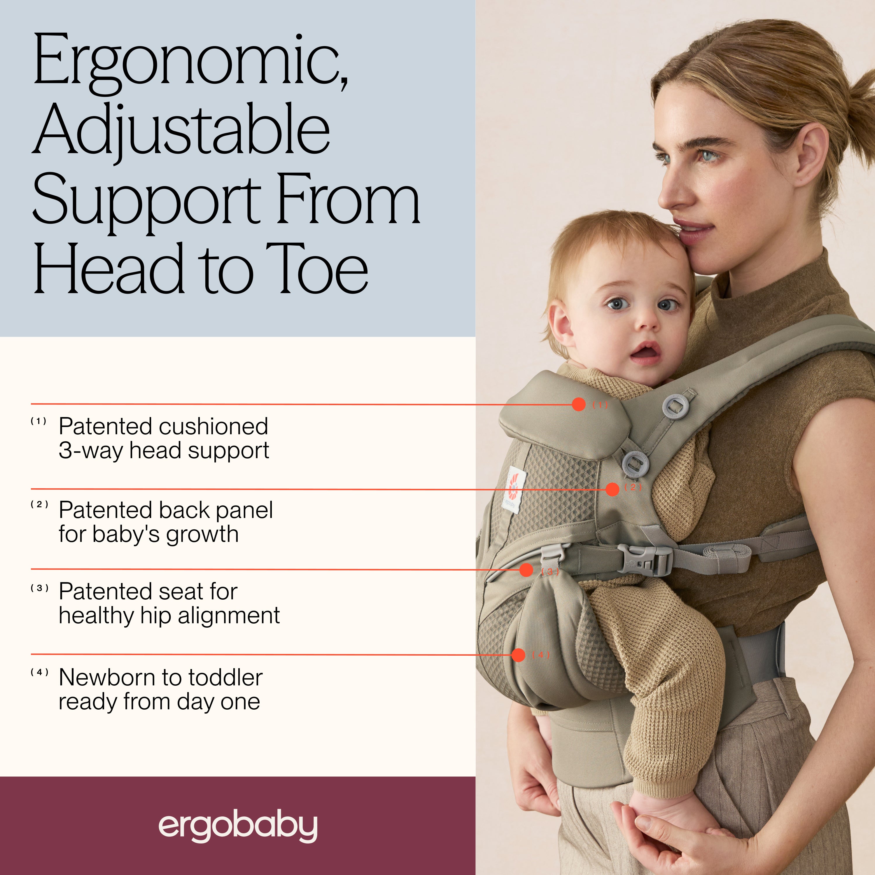 Ergobaby Omni Classic Mesh Carrier Soft Olive