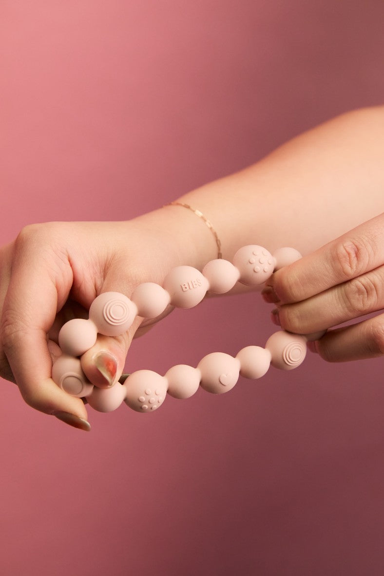 Bibs Teething Ring Beaded Pale Butter