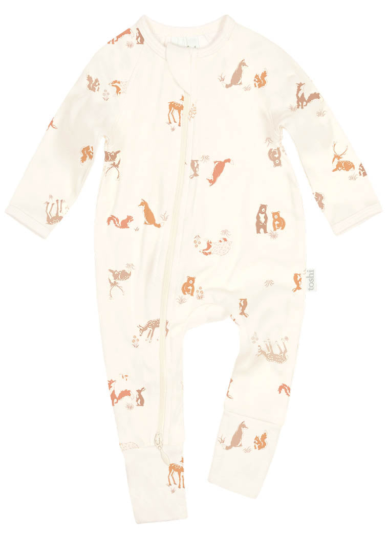 Toshi Long Sleeve Classic Onesie - Enchanted Forest Feather