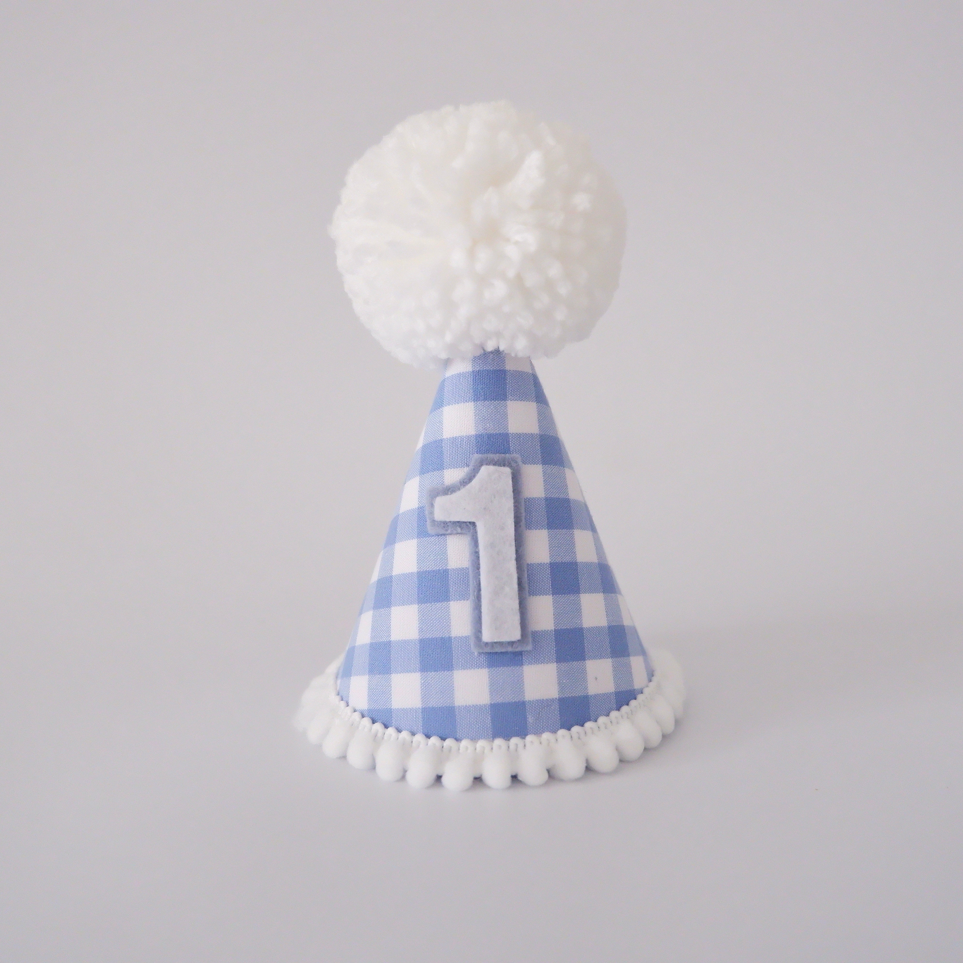Our Little Deer Blue Gingham Pattern Party Hat