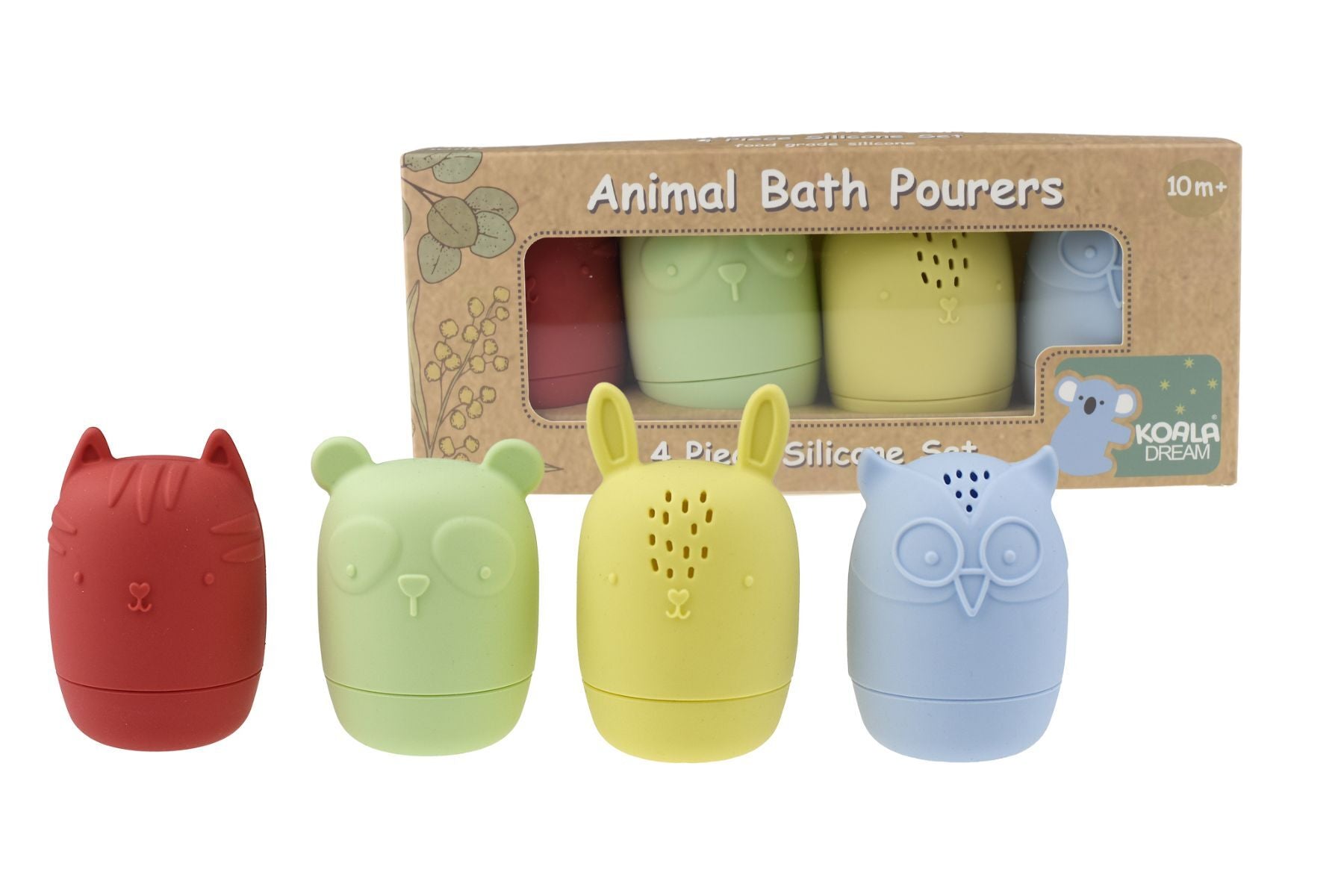 Animal Bath Pourers 4 pc Silicone Set