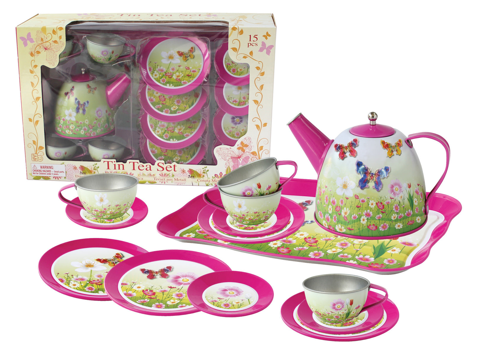 Kaper Kidz Tin Tea Set - 15 Pcs