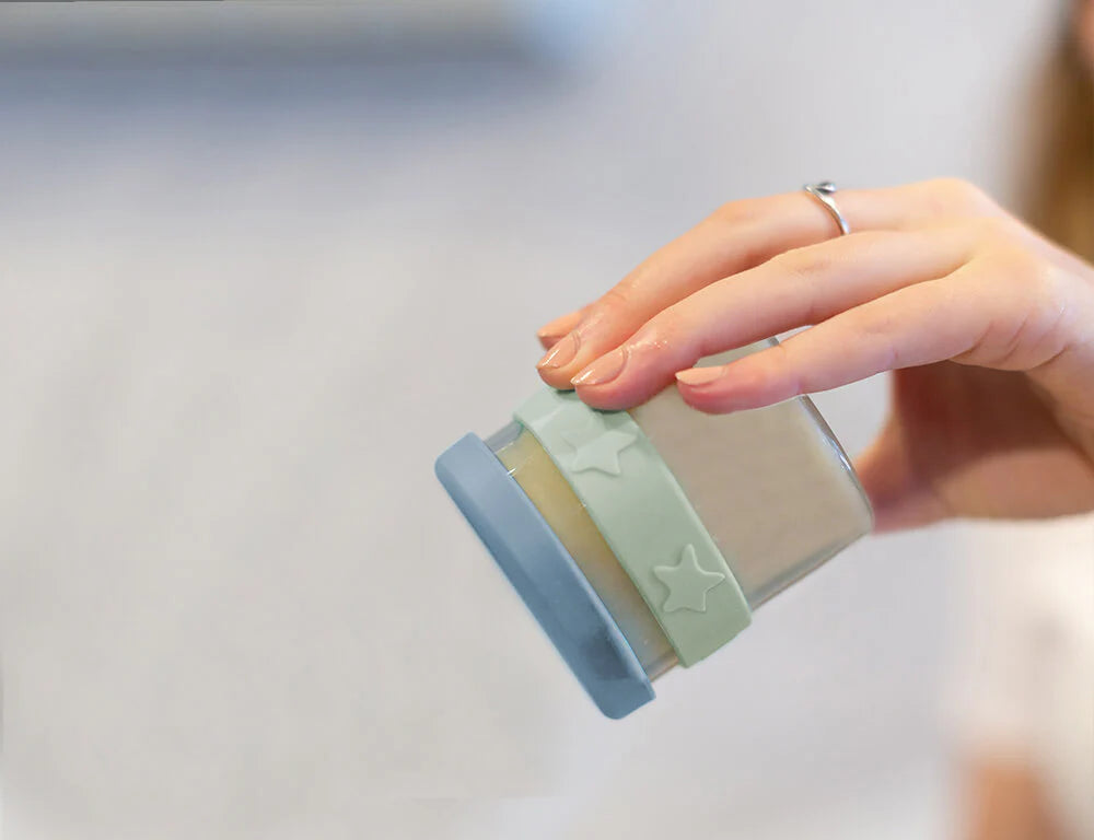 Cherub Baby Silicone & Glass Baby Food Storage 2pk 180ml