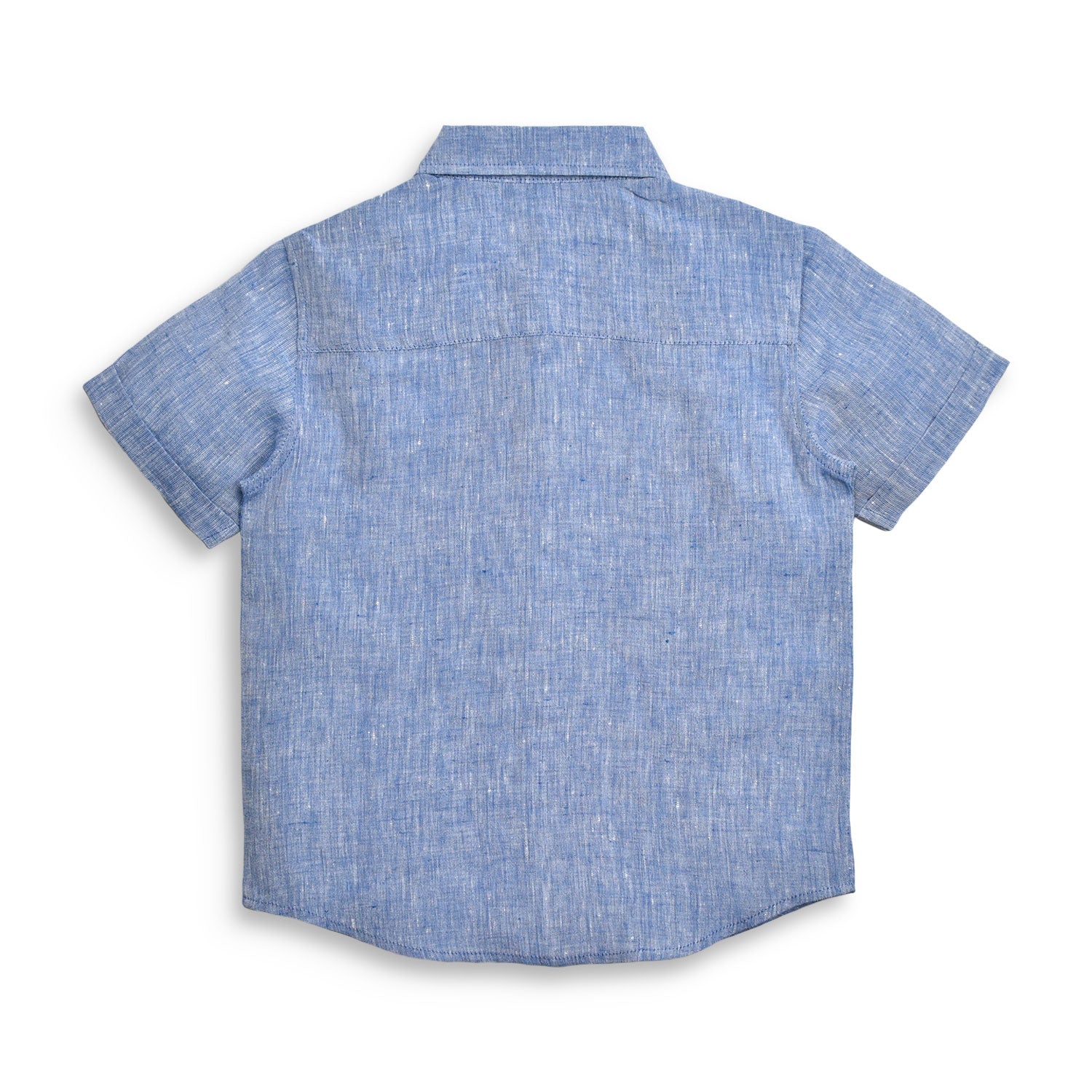 Tiny Twig Cambric Shirt - Blue Melange Linen
