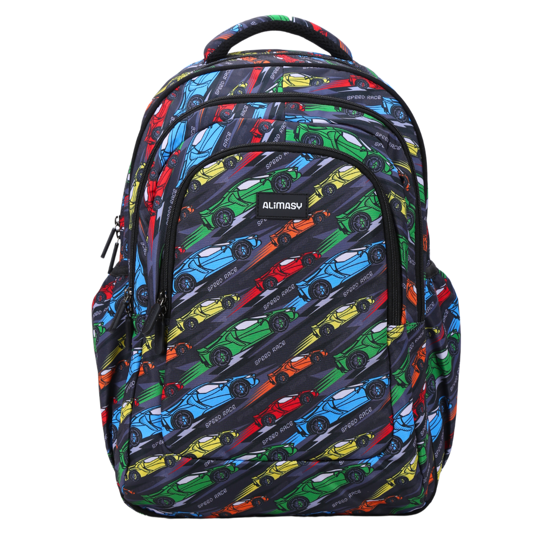 Alimasy Large School Backpack - Racing Car Speed Racer