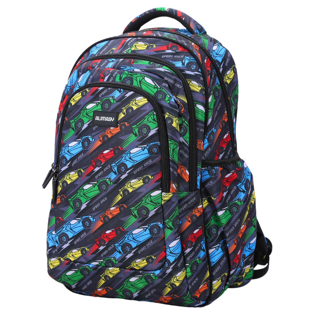 Alimasy Large School Backpack - Racing Car Speed Racer