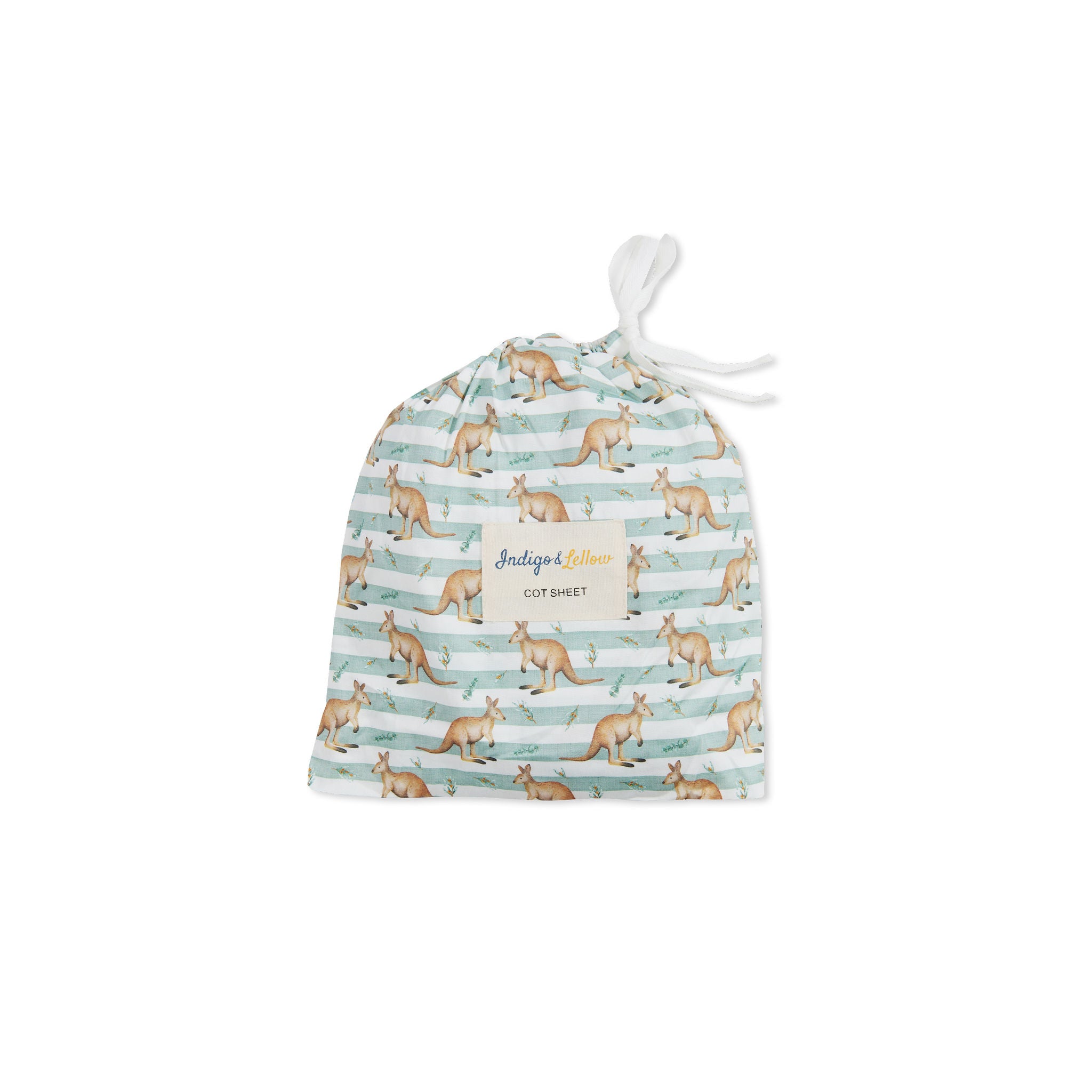 Indigo & Lellow Cot Sheet