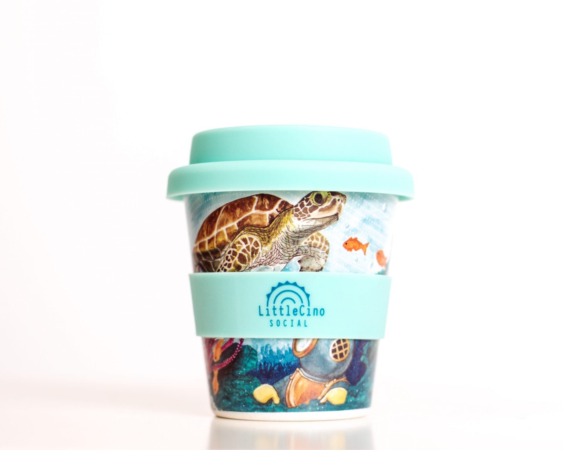 Little Cino Social - Deep Blue Sea  Babycino Cup with Straw