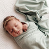 Snuggle Hunny Organic Jersey Wrap with Beanie Sage