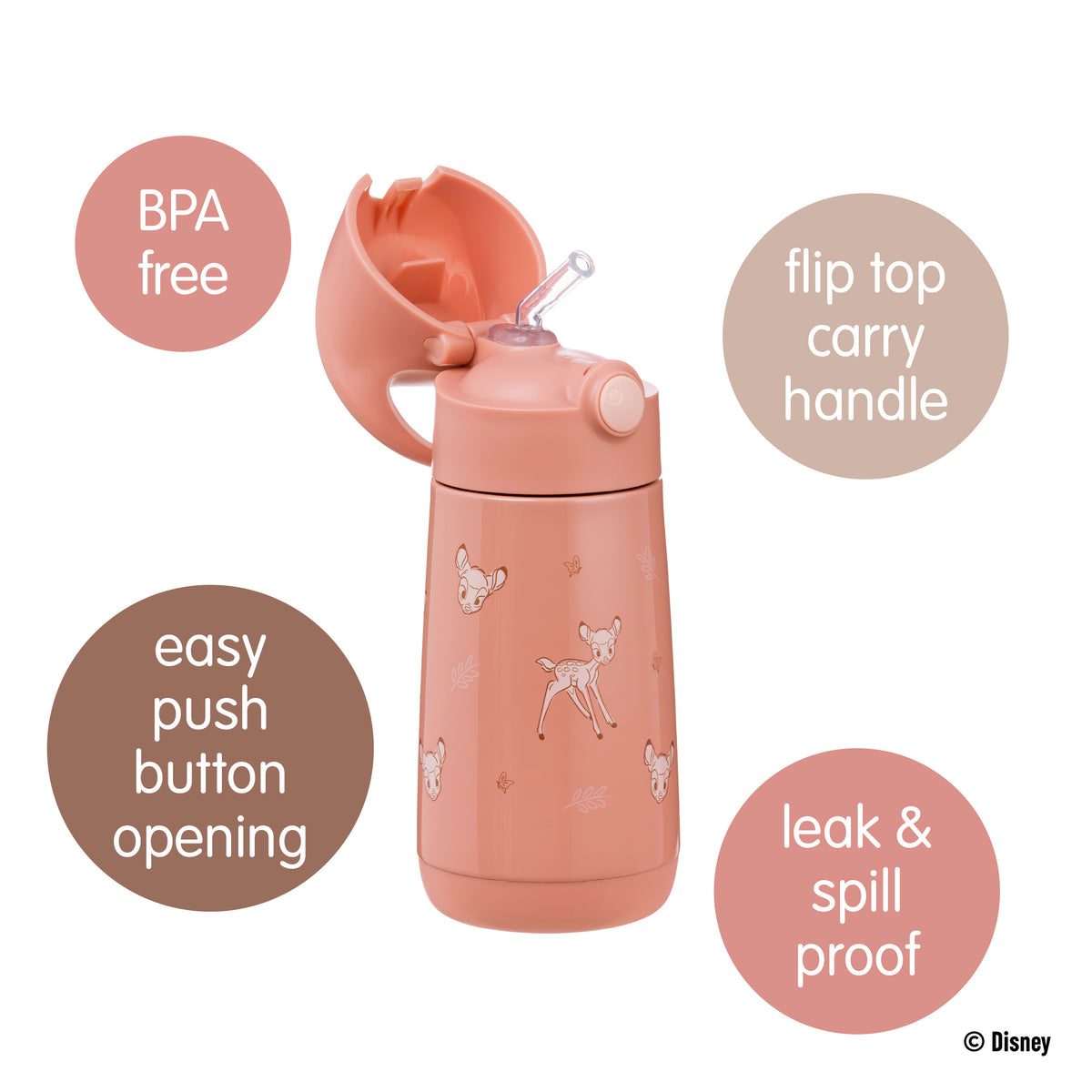 b.box Insulated 350ml Drink Bottle Bambi