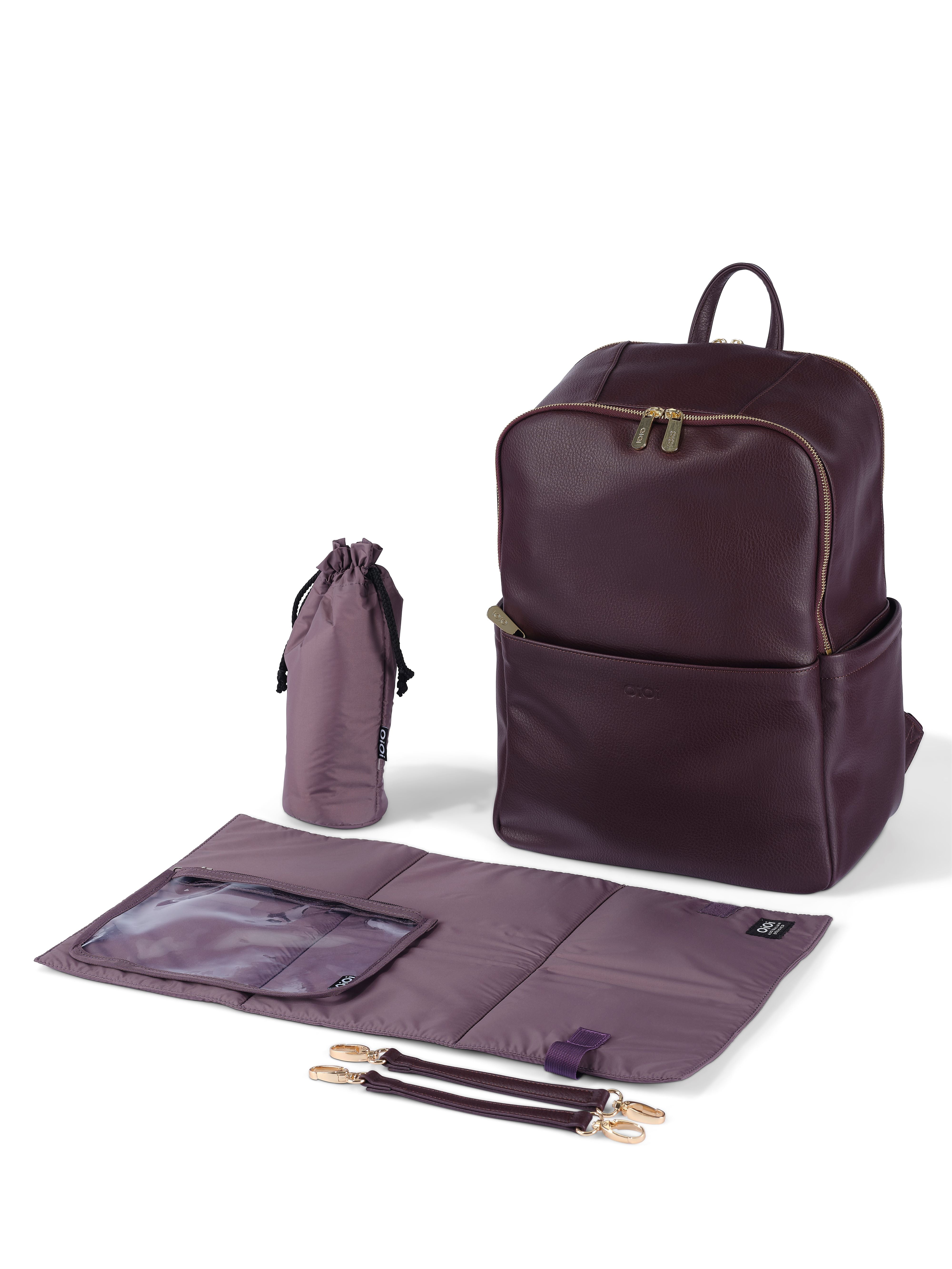 OiOi Multitasker Nappy Backpack Mulberry Faux Leather