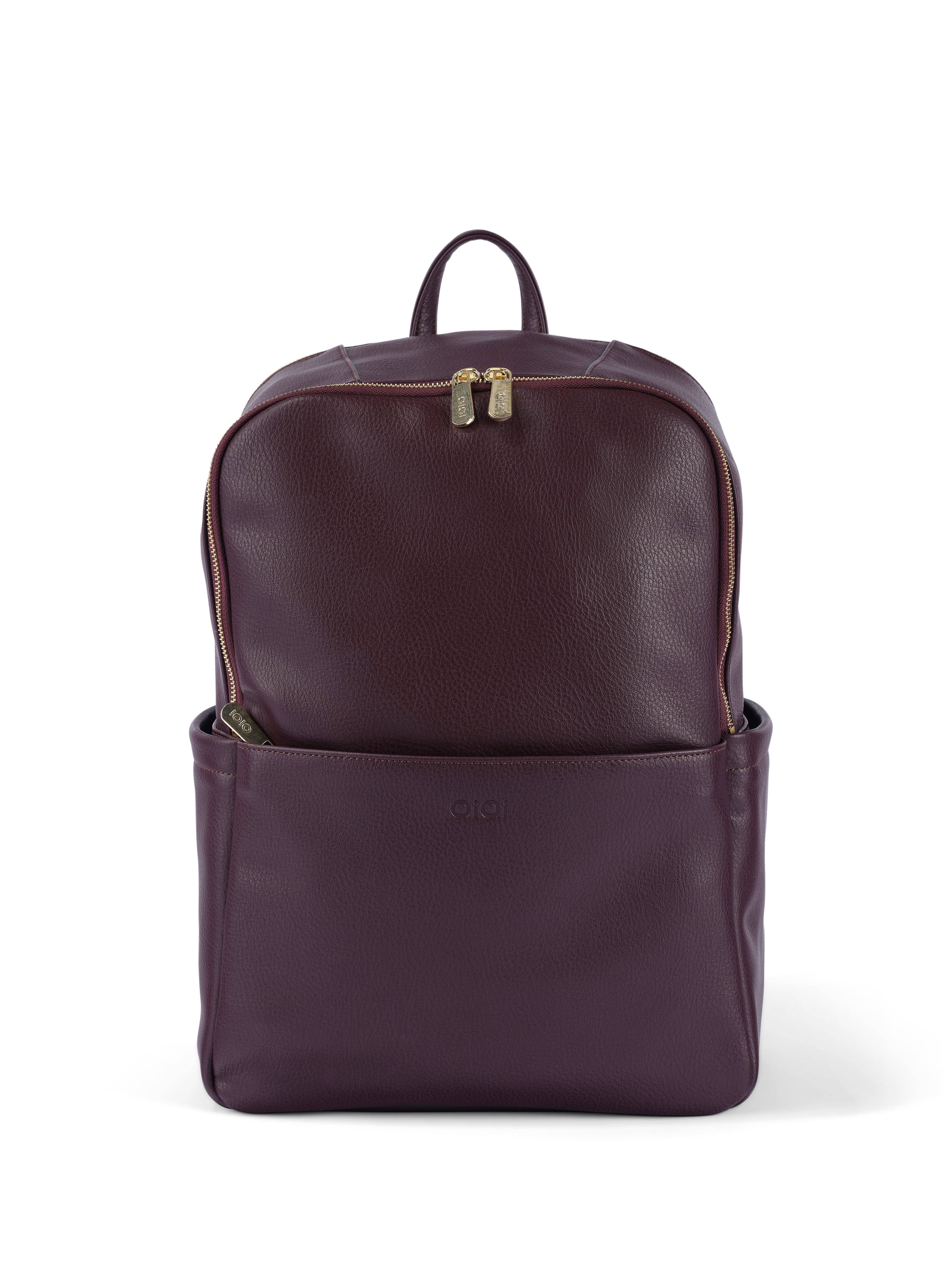 OiOi Multitasker Nappy Backpack Mulberry Faux Leather